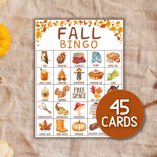 autumn bingo cards