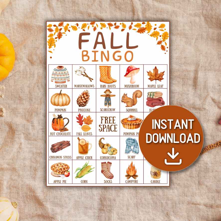 autumn family bingo printable
