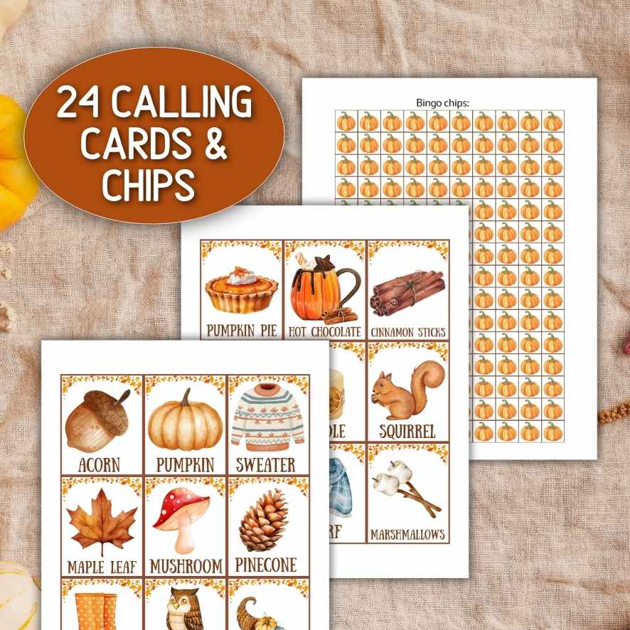 fall bingo classroom activity