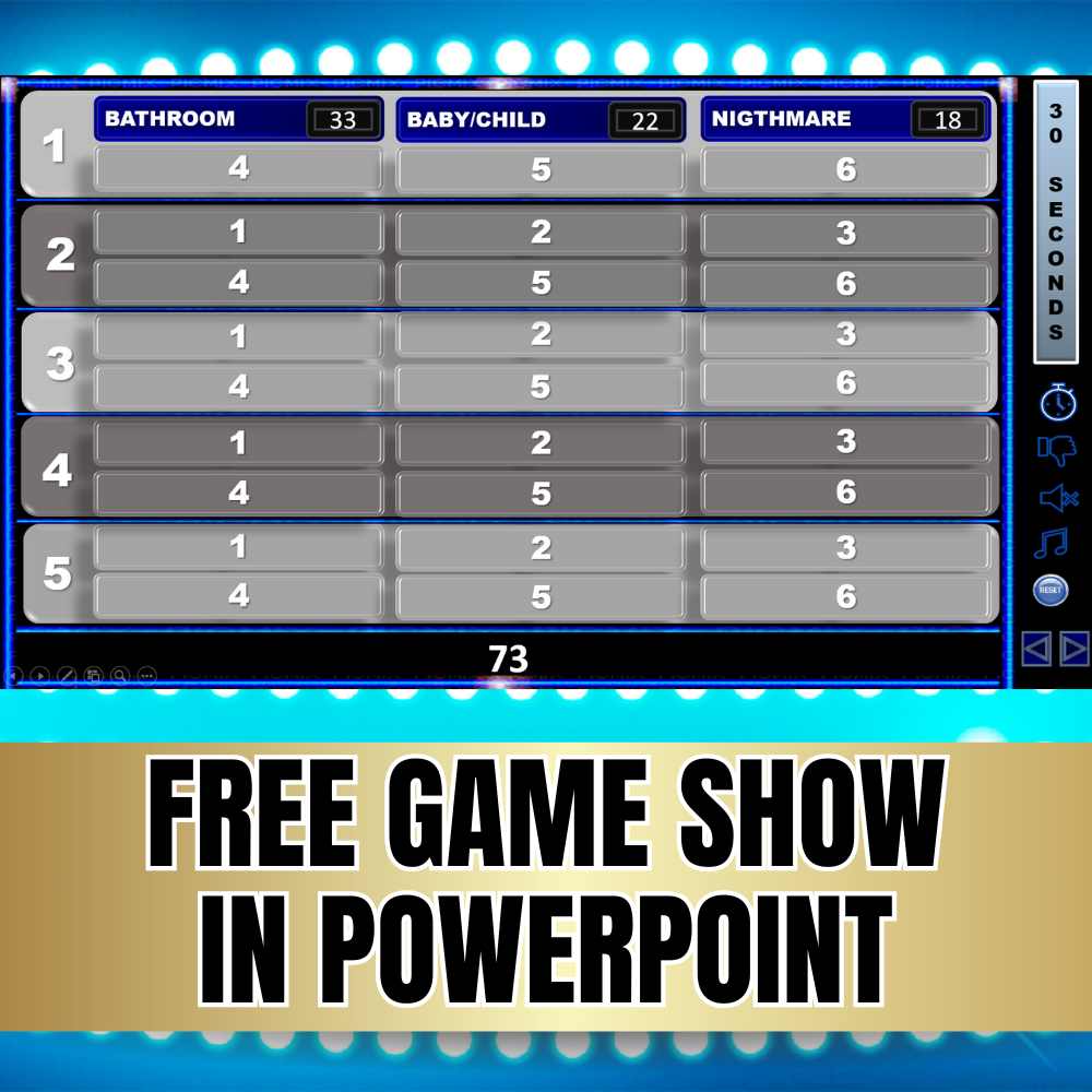 FREE FAST MONEY ROUND FOR FAMILY FEUD ON POWERPOINT