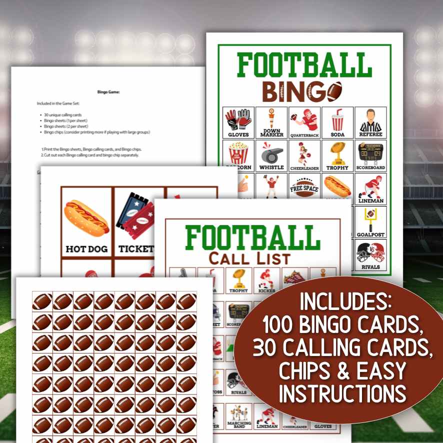 sports bingo cards printable