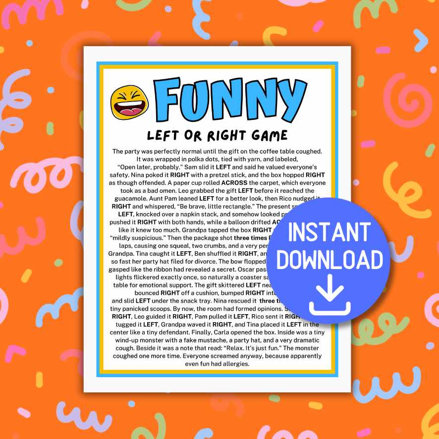 funny left right game story any occasion