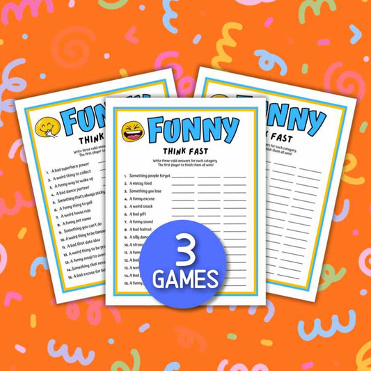 funny think fast game printable