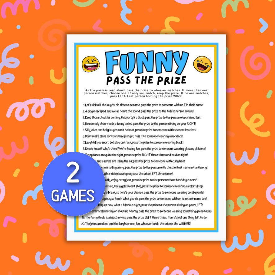 funny pass the prize game printable
