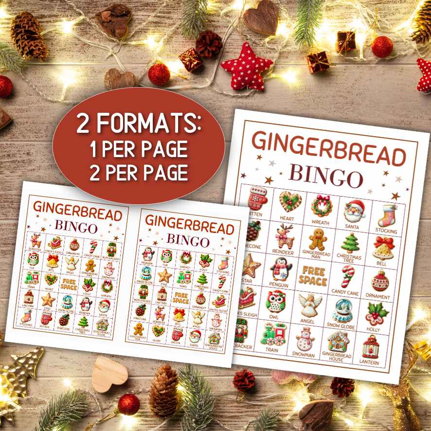 gingerbread family bingo cards