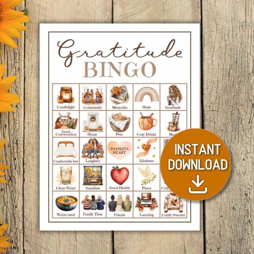 gratitude bingo game
