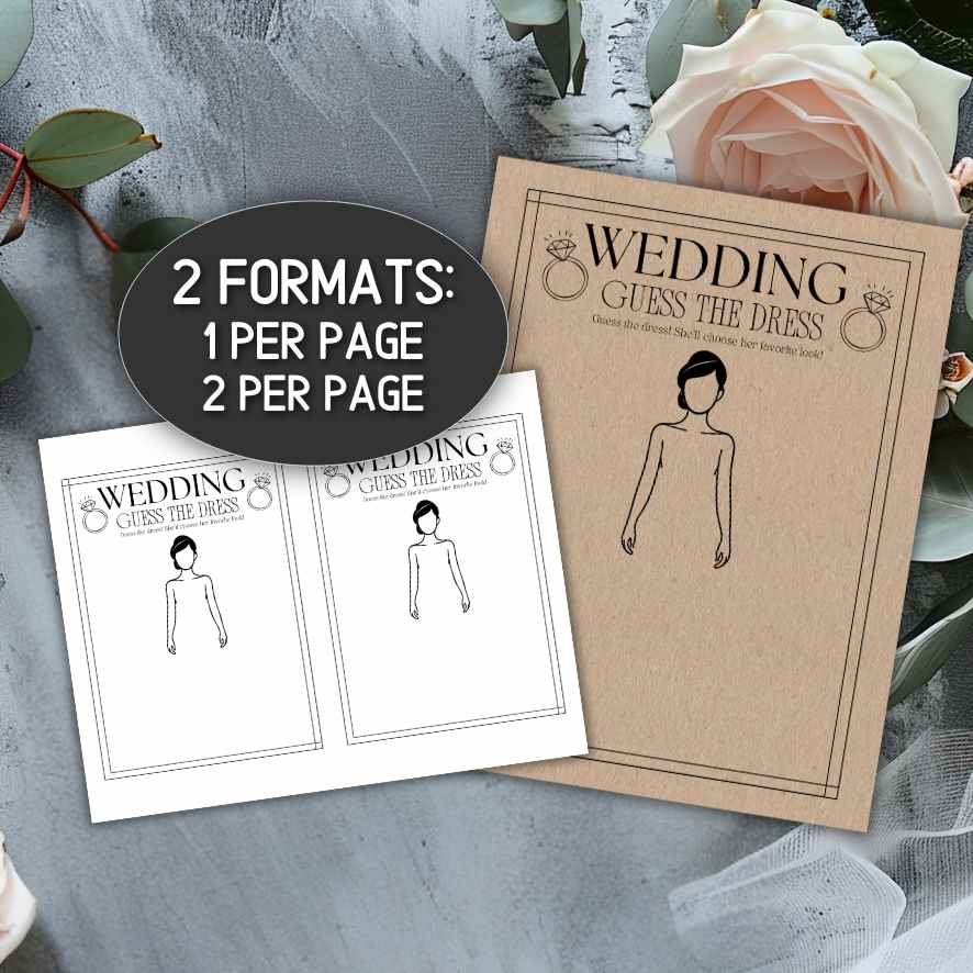 Wedding Guess the Dress Game Wedding Guess the Dress Game