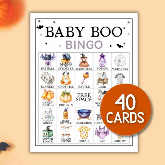 baby boo bingo halloween printable