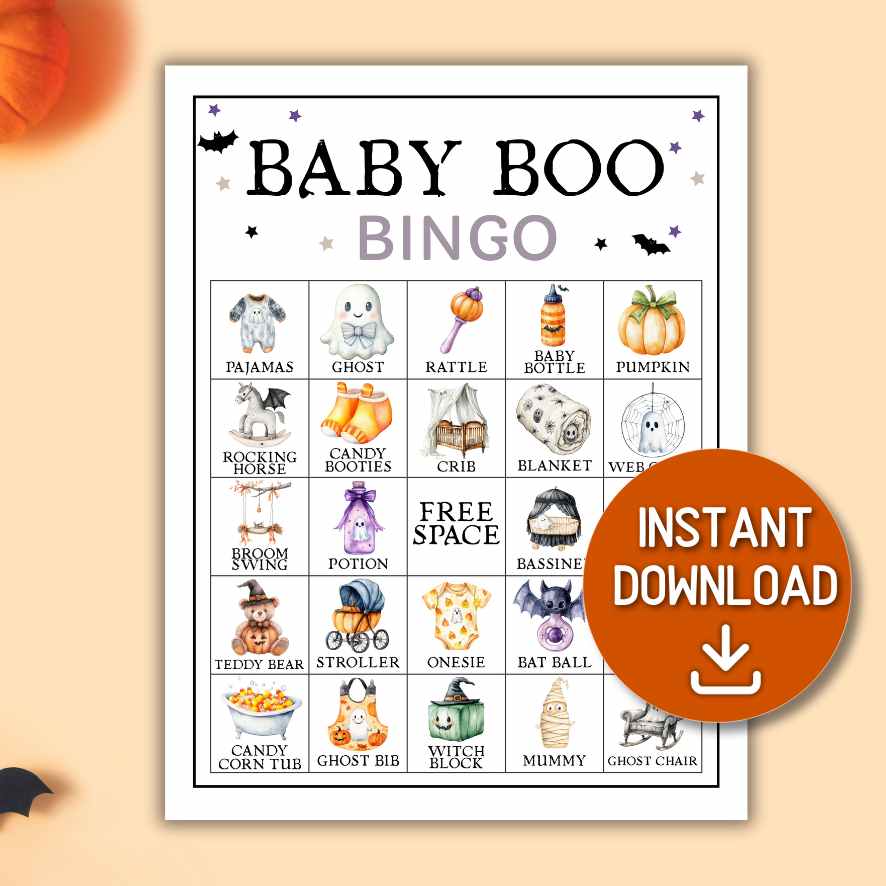 halloween baby shower bingo