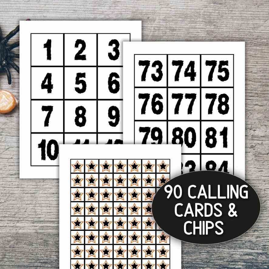 halloween number bingo printable