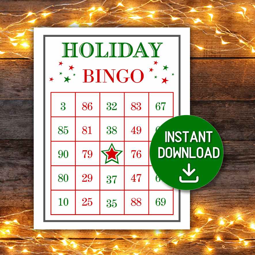 holiday bingo cards for large groups