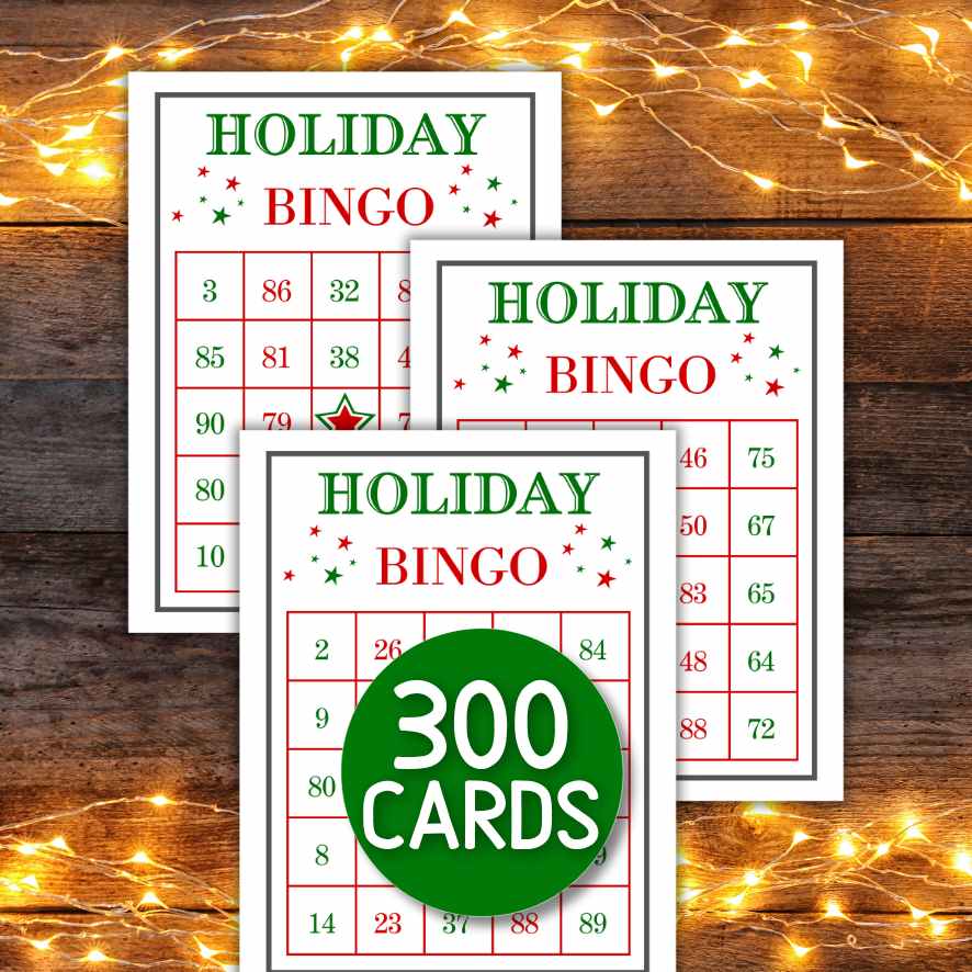 holiday bingo cards printable
