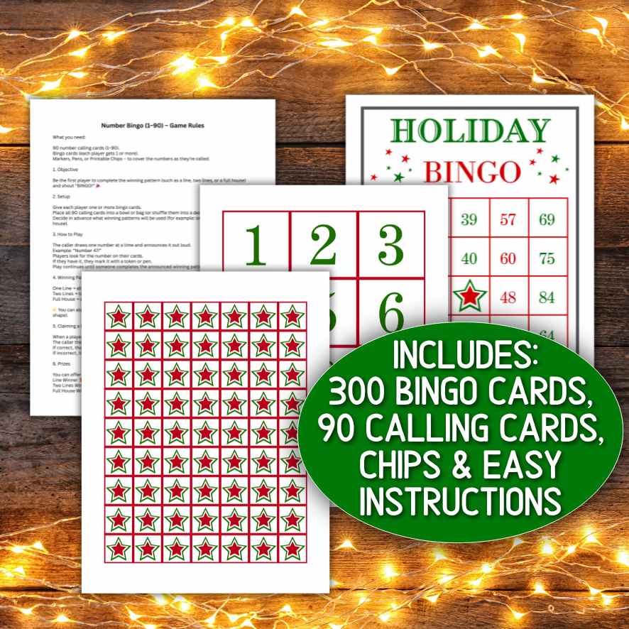 holiday bingo for adults
