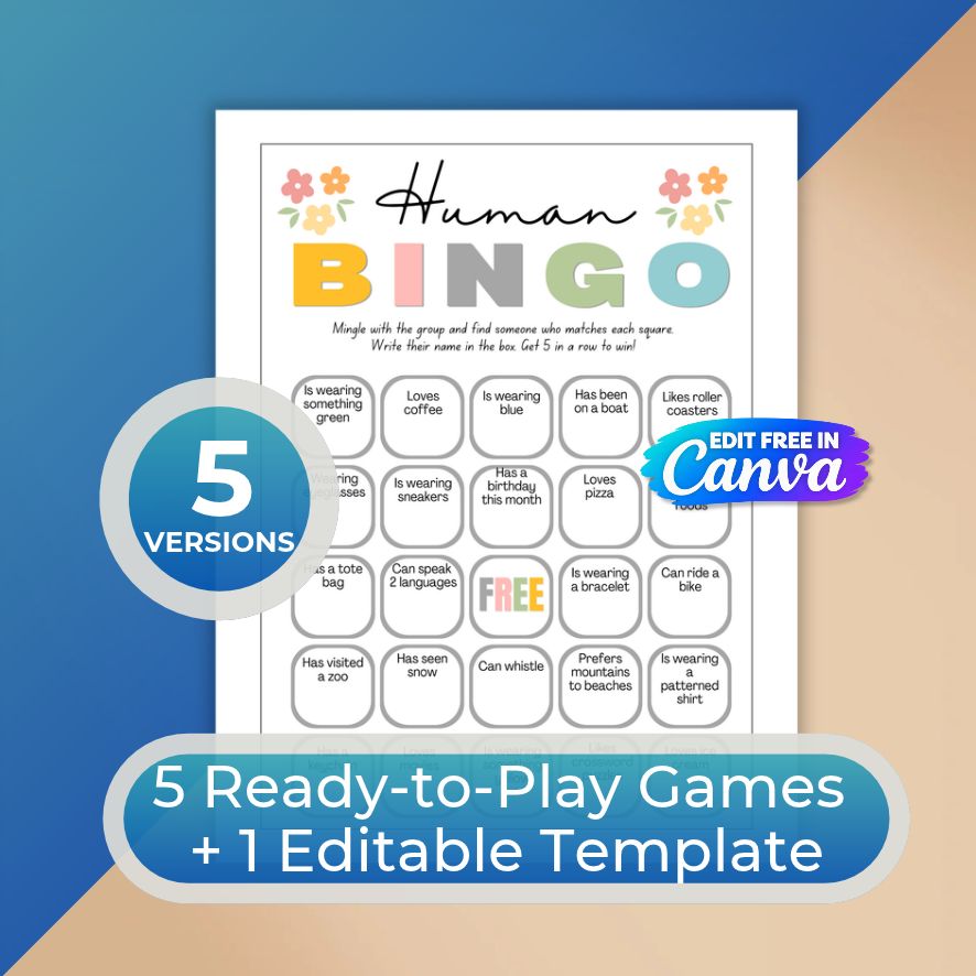 human bingo printable icebreaker game