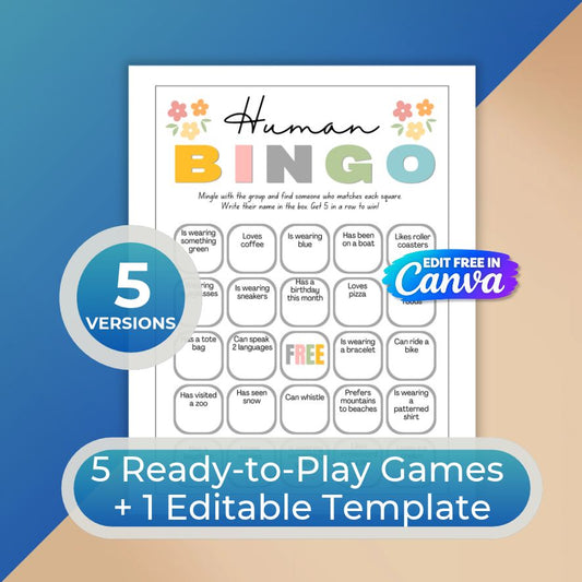 human bingo printable icebreaker game