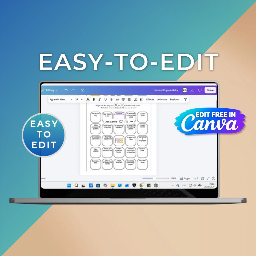 editable bingo game