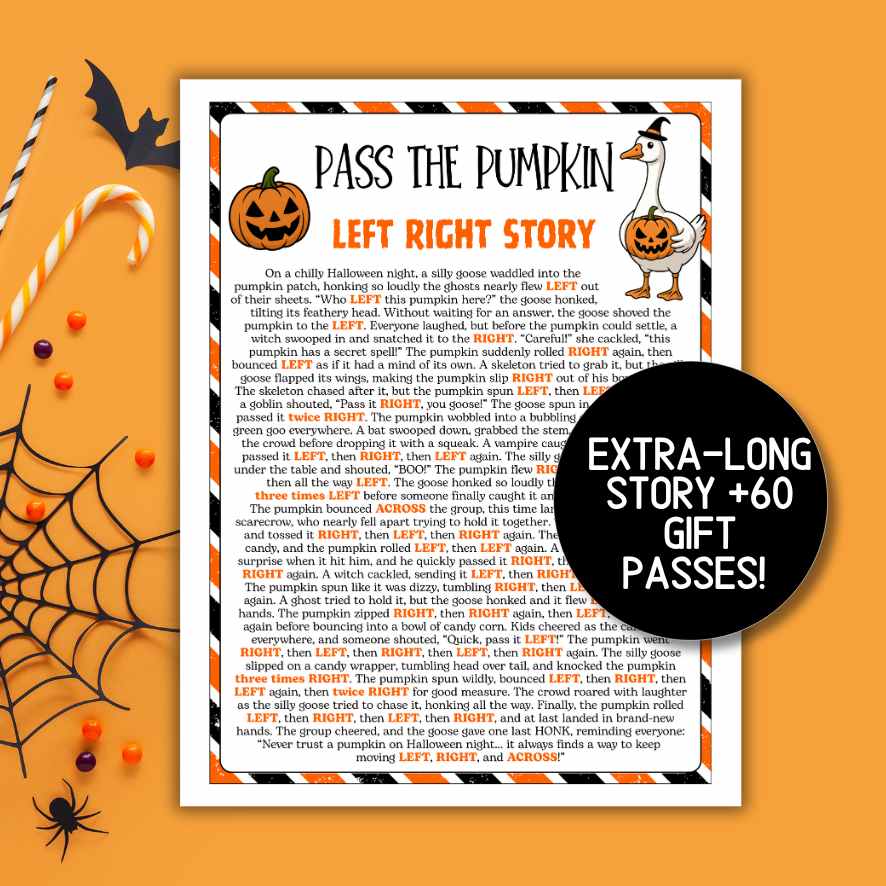 left right pumpkin story

