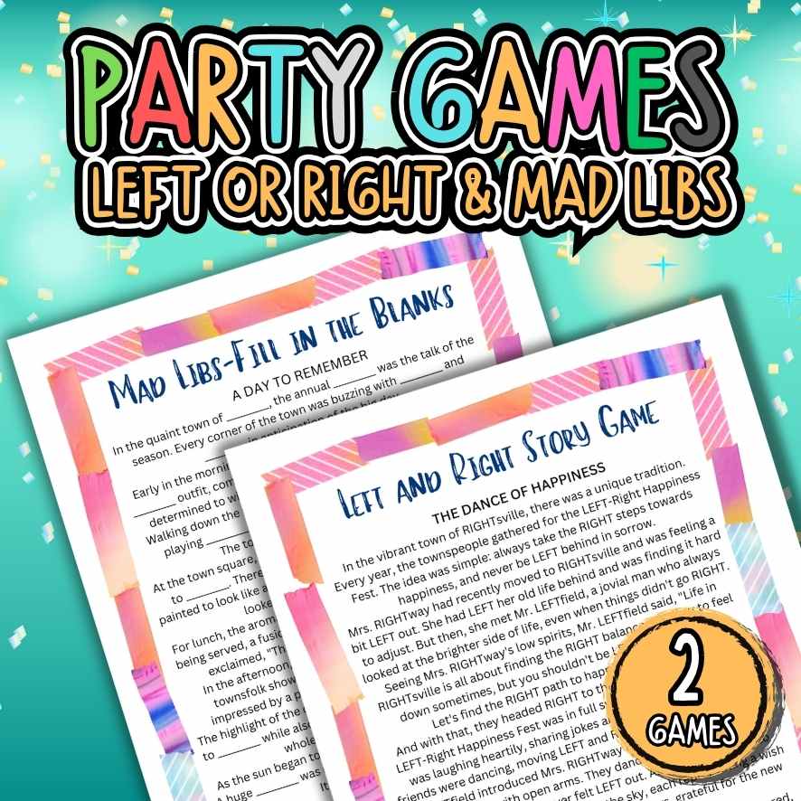 PARTY GAMES LEFT RIGHT STORY GAME AND MAD LIBS – The Game Room