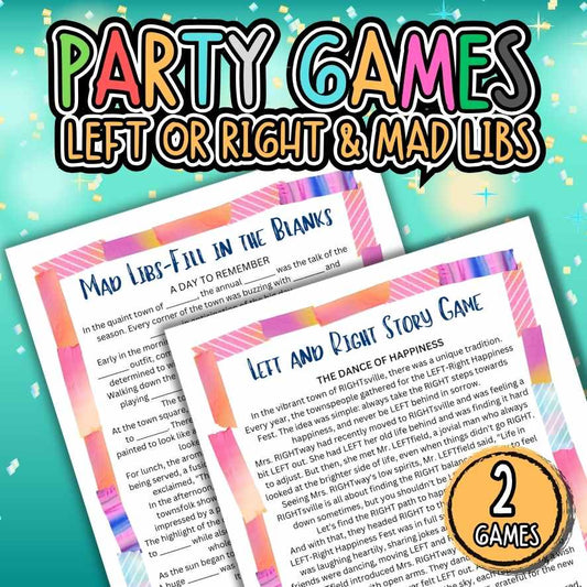 LEFT RIGHT STORY GAME AND MAD LIBS