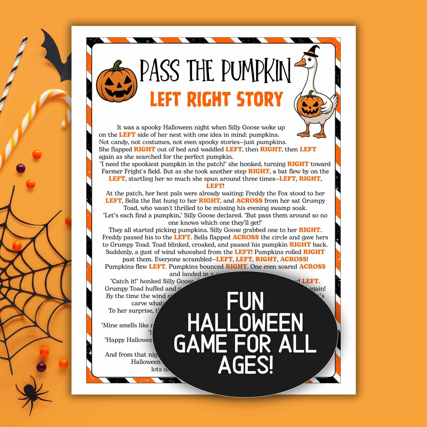 Halloween pass the pumpkin game printable