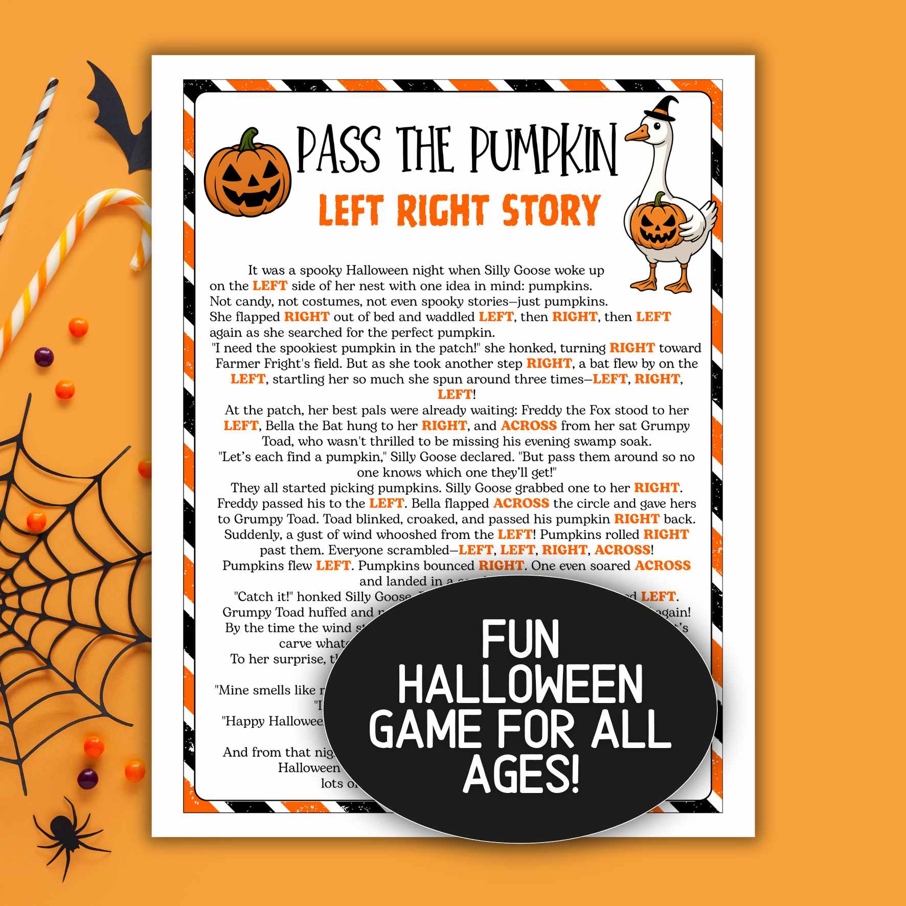 Halloween pass the pumpkin game printable