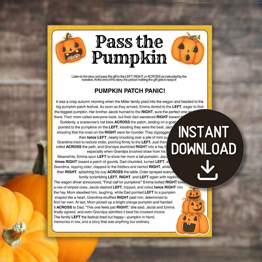 pass the pumpkin story printable