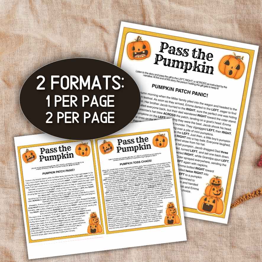 pass the pumpkin left right story