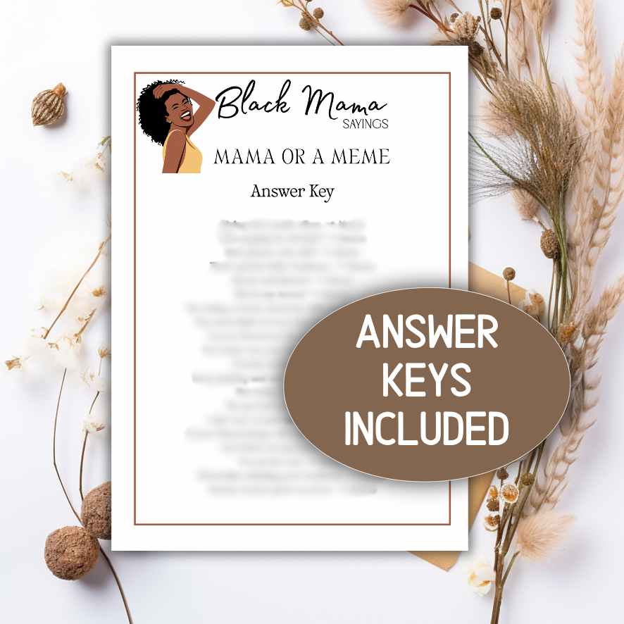 black mom sayings game and answers