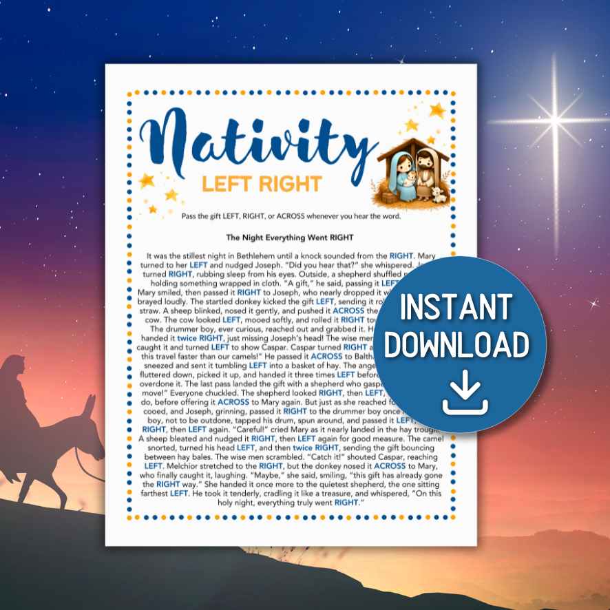 left right nativity game