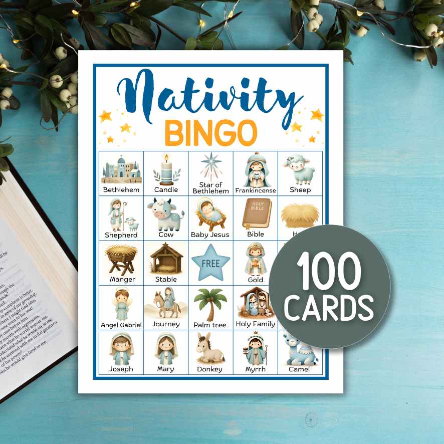 100 christmas nativity bingo game