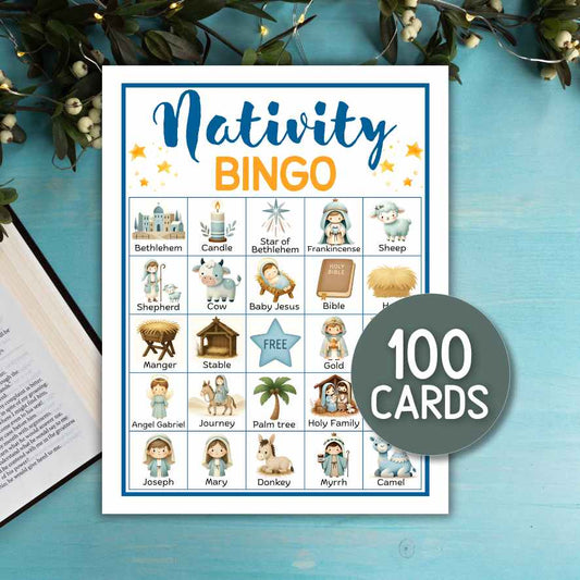 100 christmas nativity bingo game