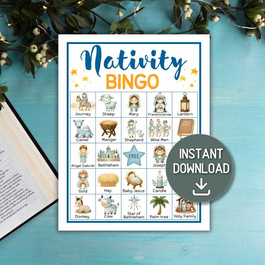 jesus birth bingo cards