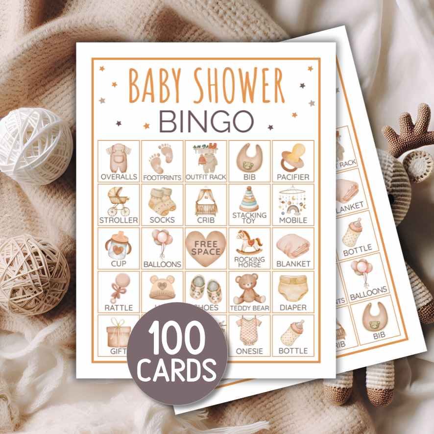 baby shower bingo with cards printable