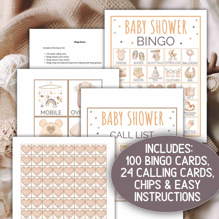 baby shower bingo sheets
