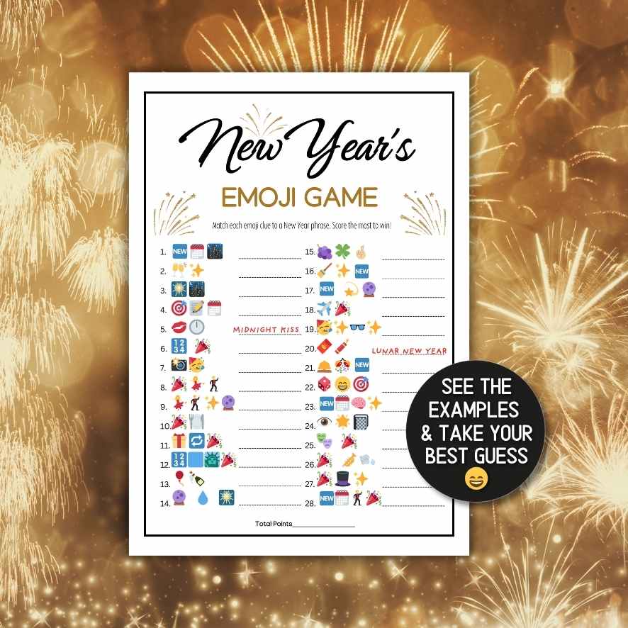 new years eve emoji pictionary

