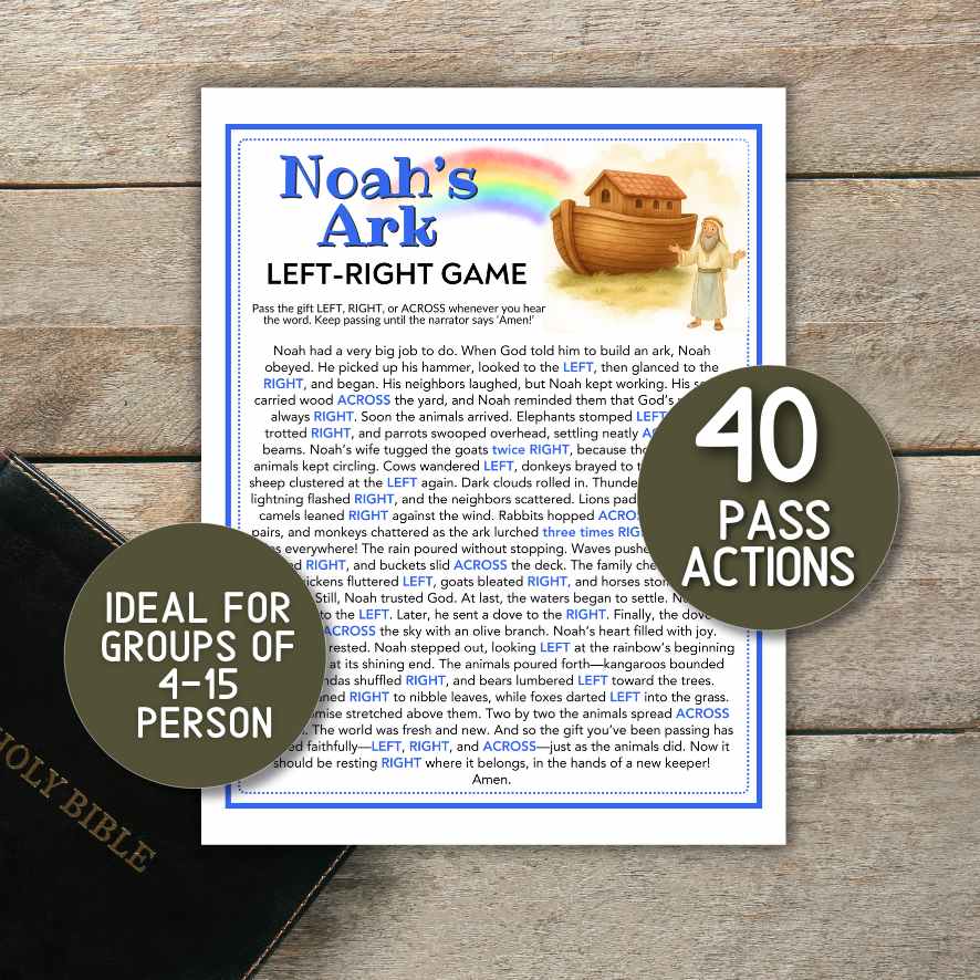 bible left right noah´s ark game

