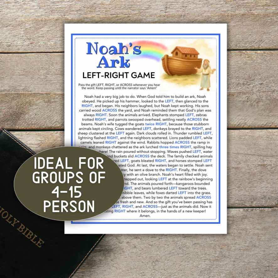 noah´s ark left right story game

