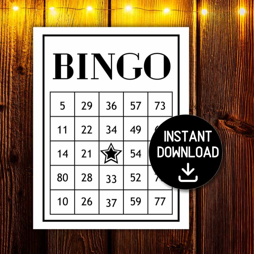 bingo printable cards