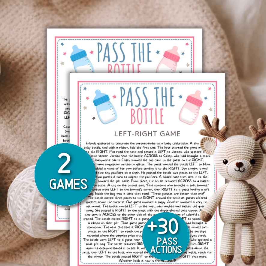 pass the bottle left right baby shower game