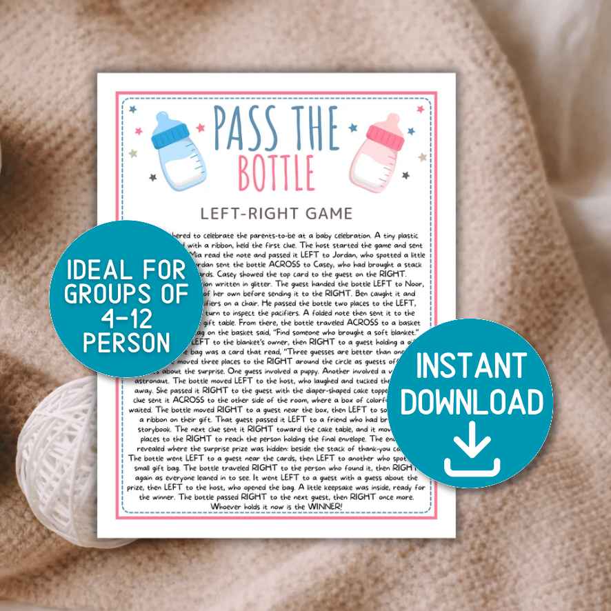 left right baby shower game

