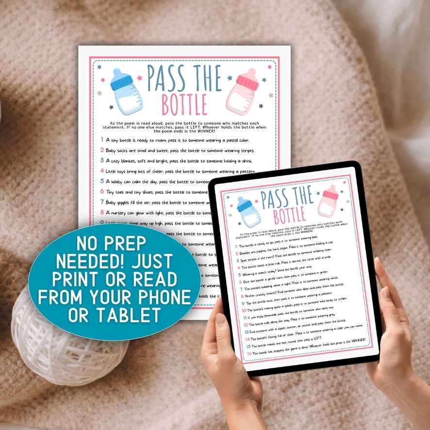 pass the bottle baby shower