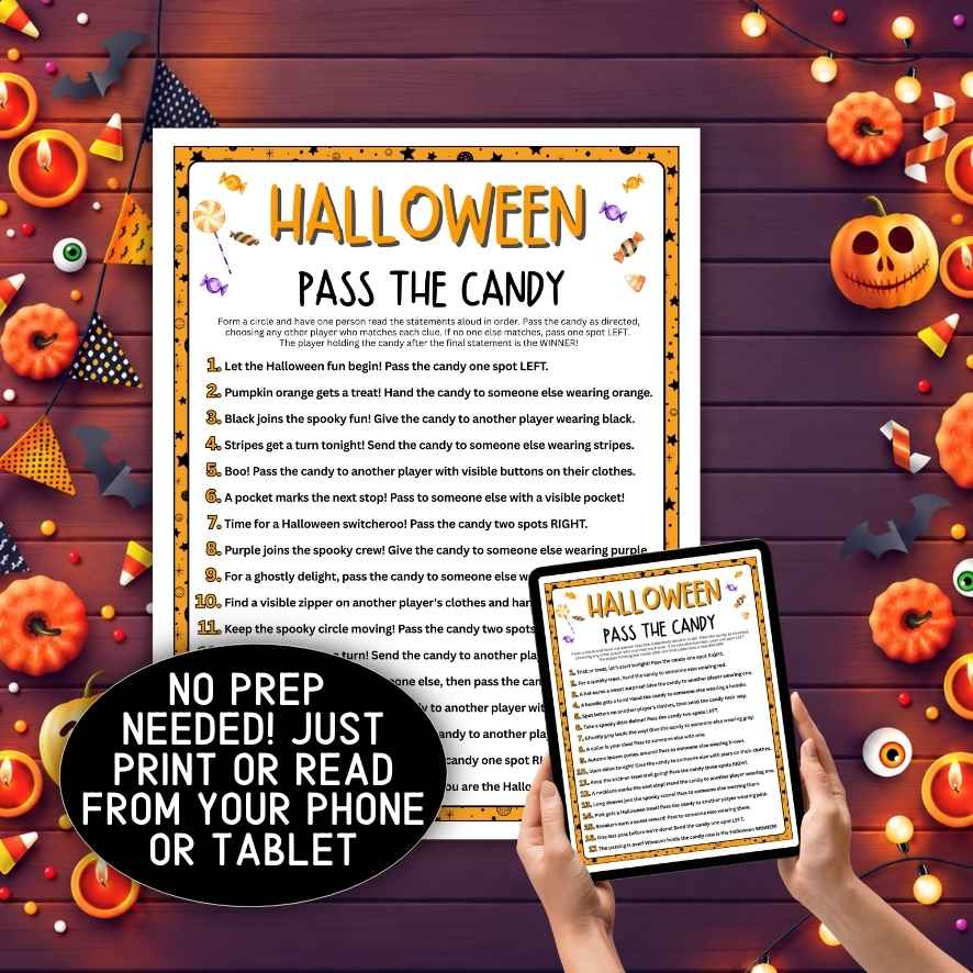 halloween candy passing game