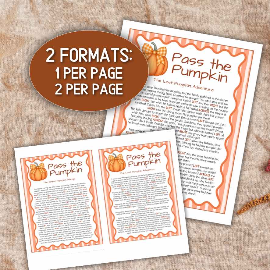 pass the pumpkin story printable