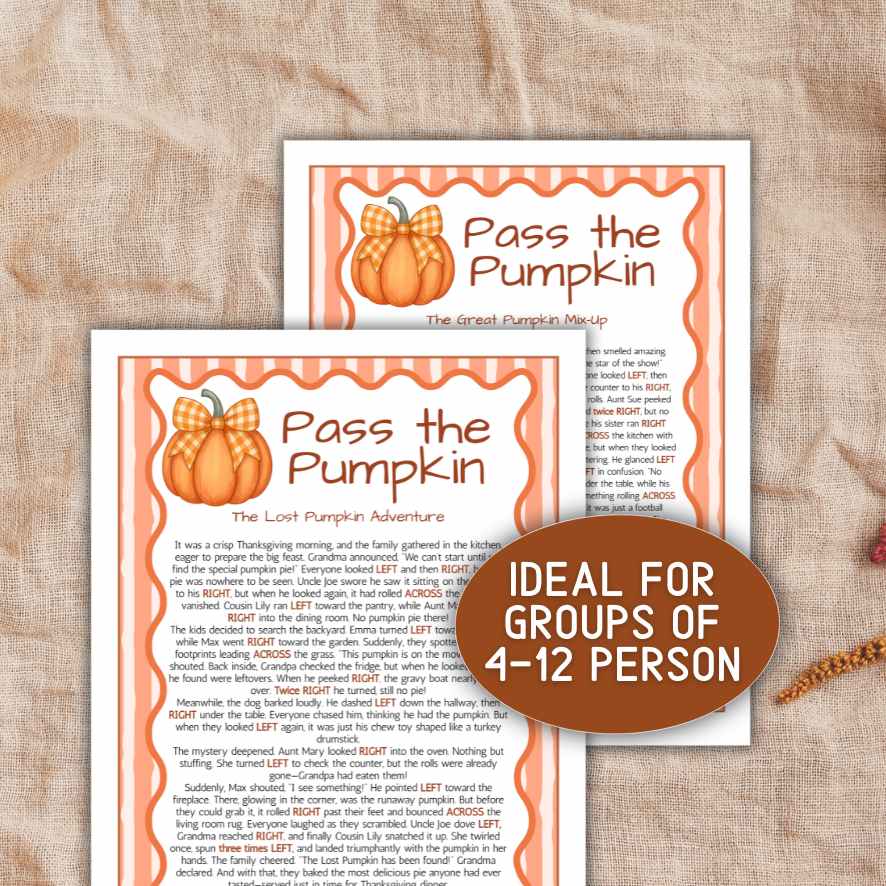 pass the pumpkin left right story