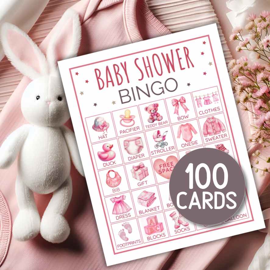 baby shower girl bingo printable