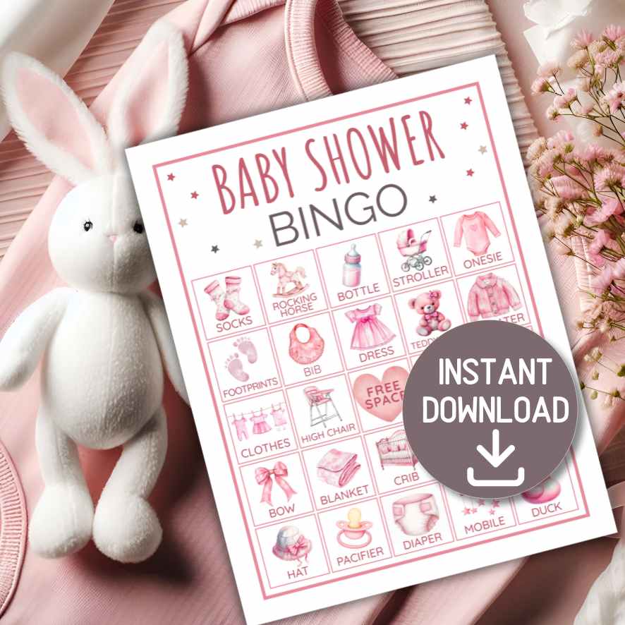 baby shower girl bingo cards