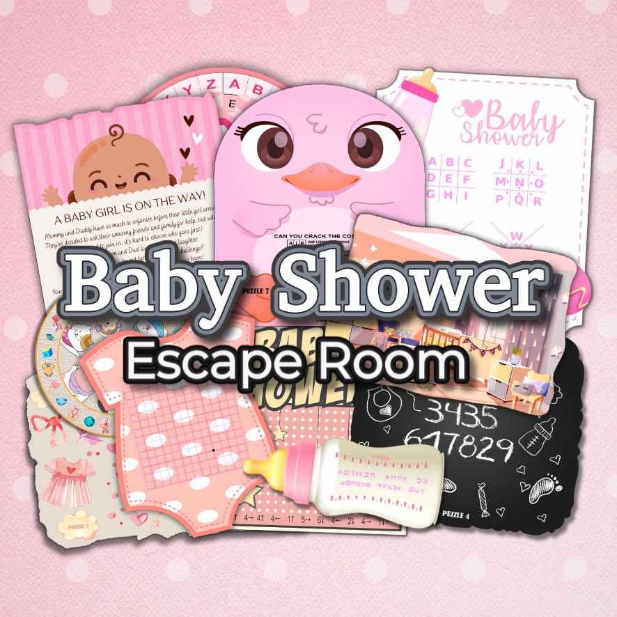 pink baby shower escape room