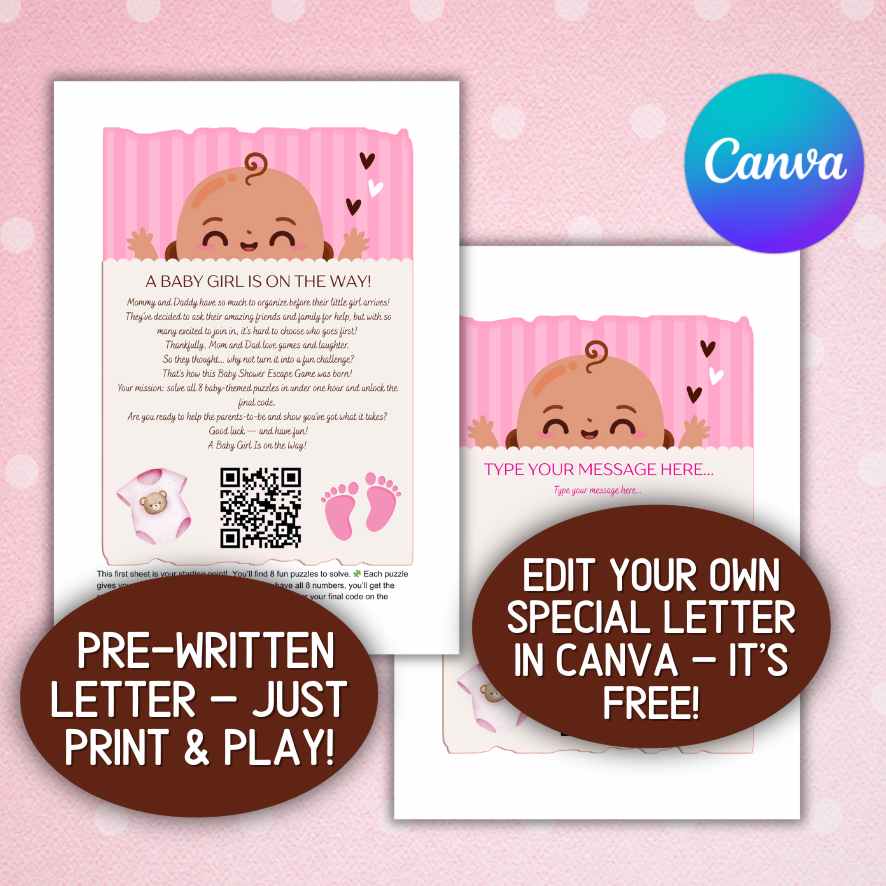 baby shower escape room printable