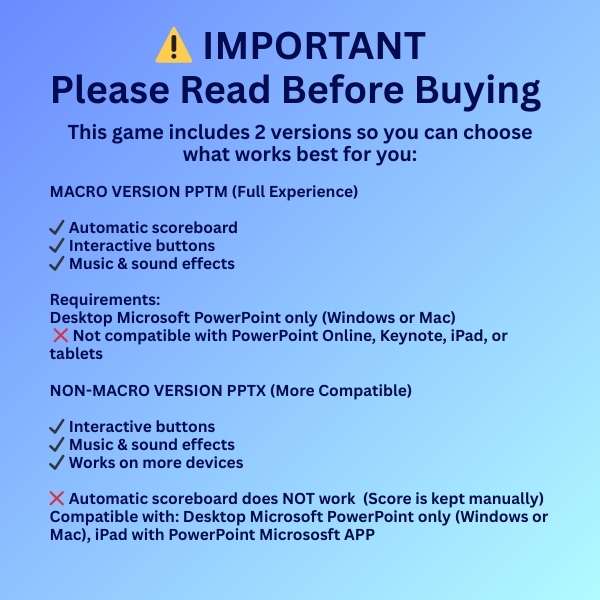 POWERPOINT GAMES INSTANT DOWNLOAD