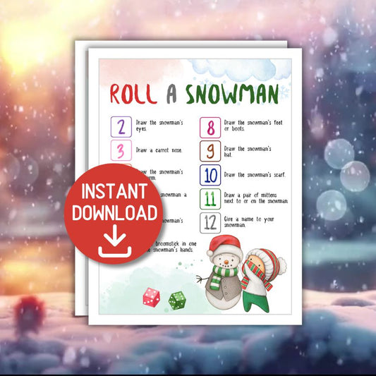 snowman dice game printable